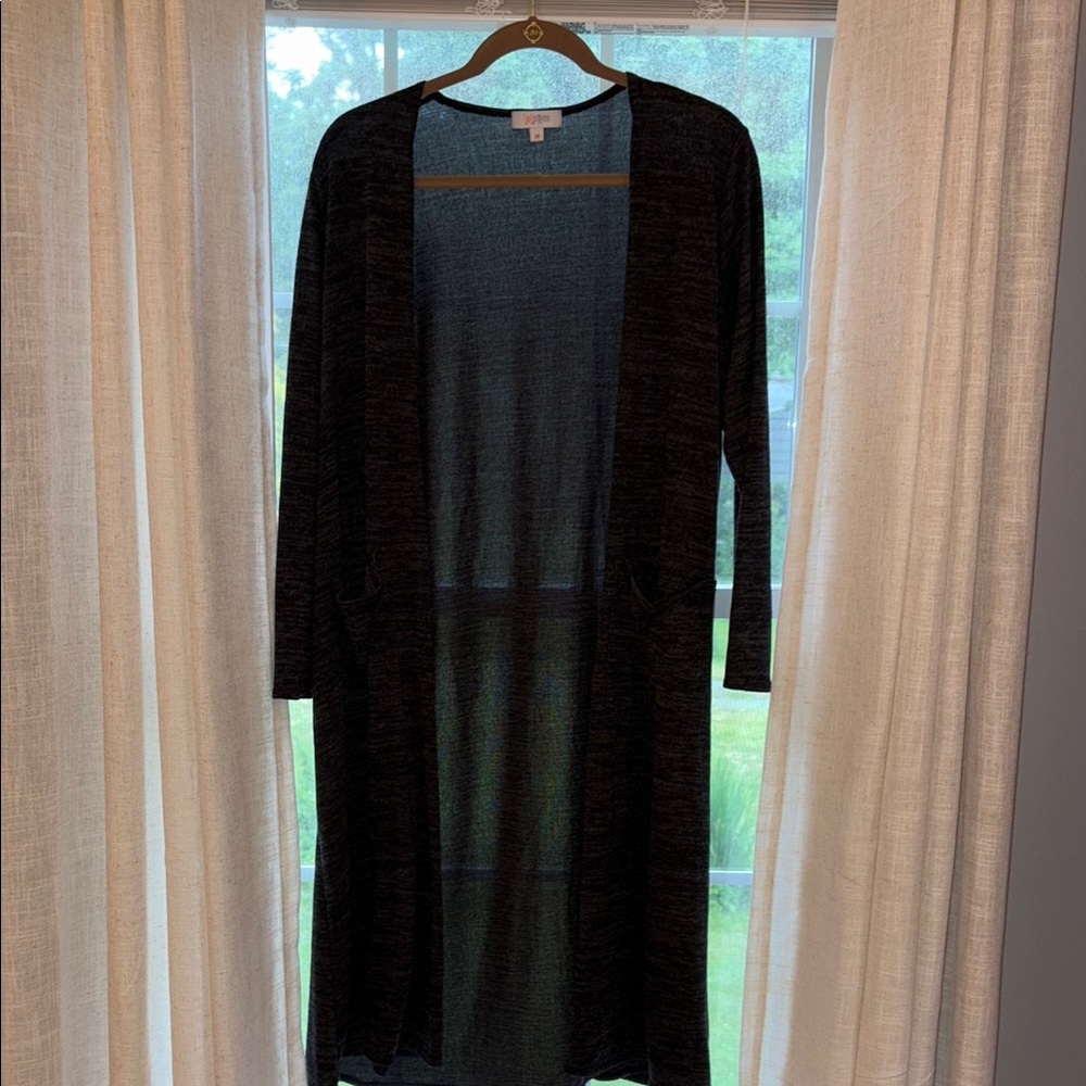 Women's Black Long Cardigan Sweater- Lularoe M